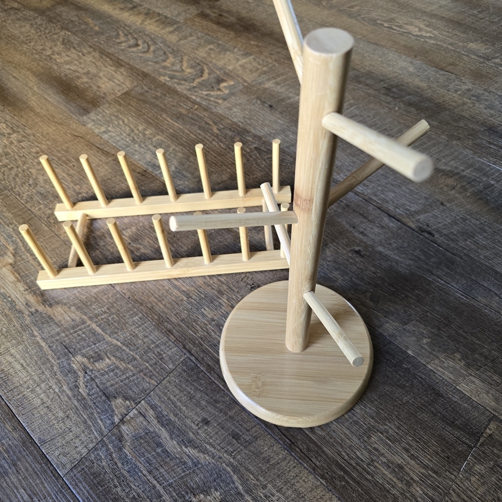 Wooden Mug Tree Rack Set - Picture 2 of 4